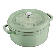 Afbeelding in Gallery-weergave laden, Staub Ronde Cocotte 26cm Green Salie