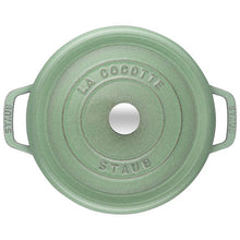 Afbeelding in Gallery-weergave laden, Staub Ronde Cocotte 26cm Green Salie