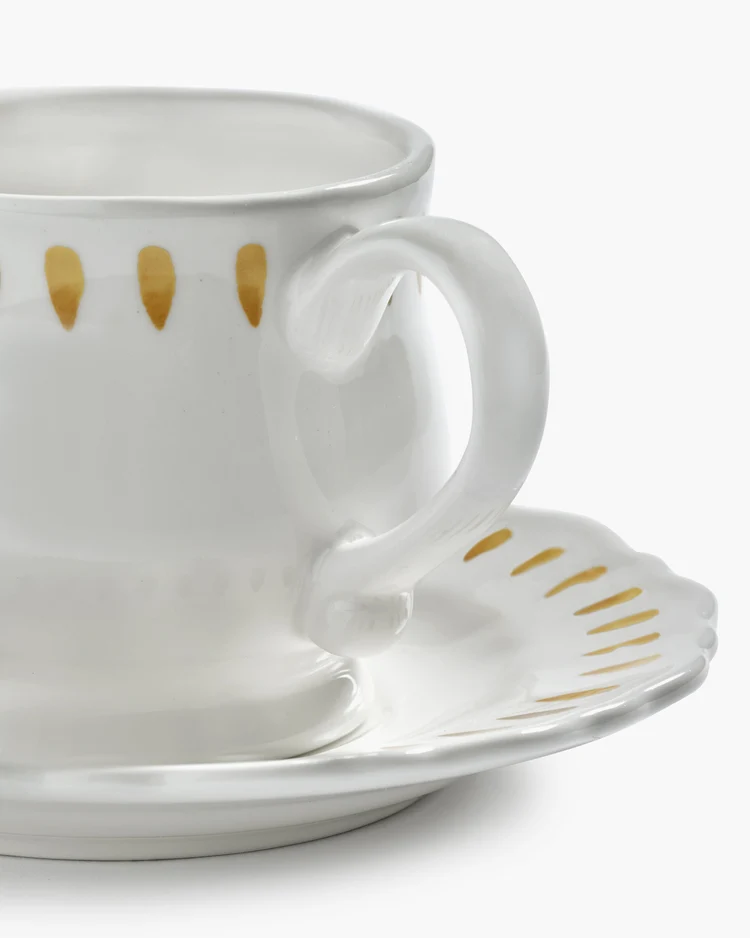 Koffiekop en Schotel Charly Cappuccino Yellow