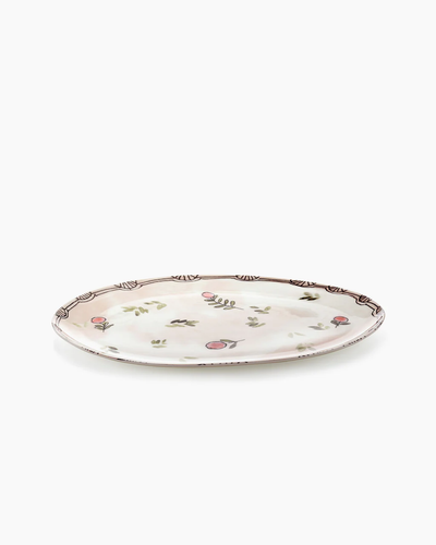 Serveerschaal Midnight Flowers Ovaal L B46,5 L30 H2,4 cm Mirtillo Pink