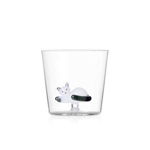Waterglas Ichendorf Tabby Cat Lying Smoke Tail