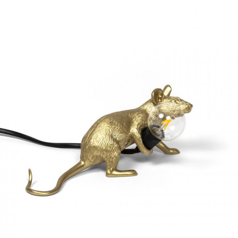 Lamp Seletti Mouse Lie Down Gold