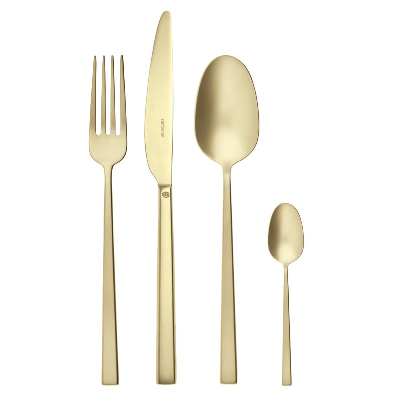 <transcy>Cutlery Rock Set 24 pieces Rock Antique Champagne</transcy>