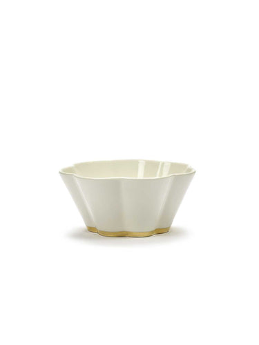 Kom Desiree Geribbeld L D13,6 H6 Wit Goud