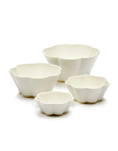 Kom Desiree Geribbeld XL D15 H8 Wit Goud