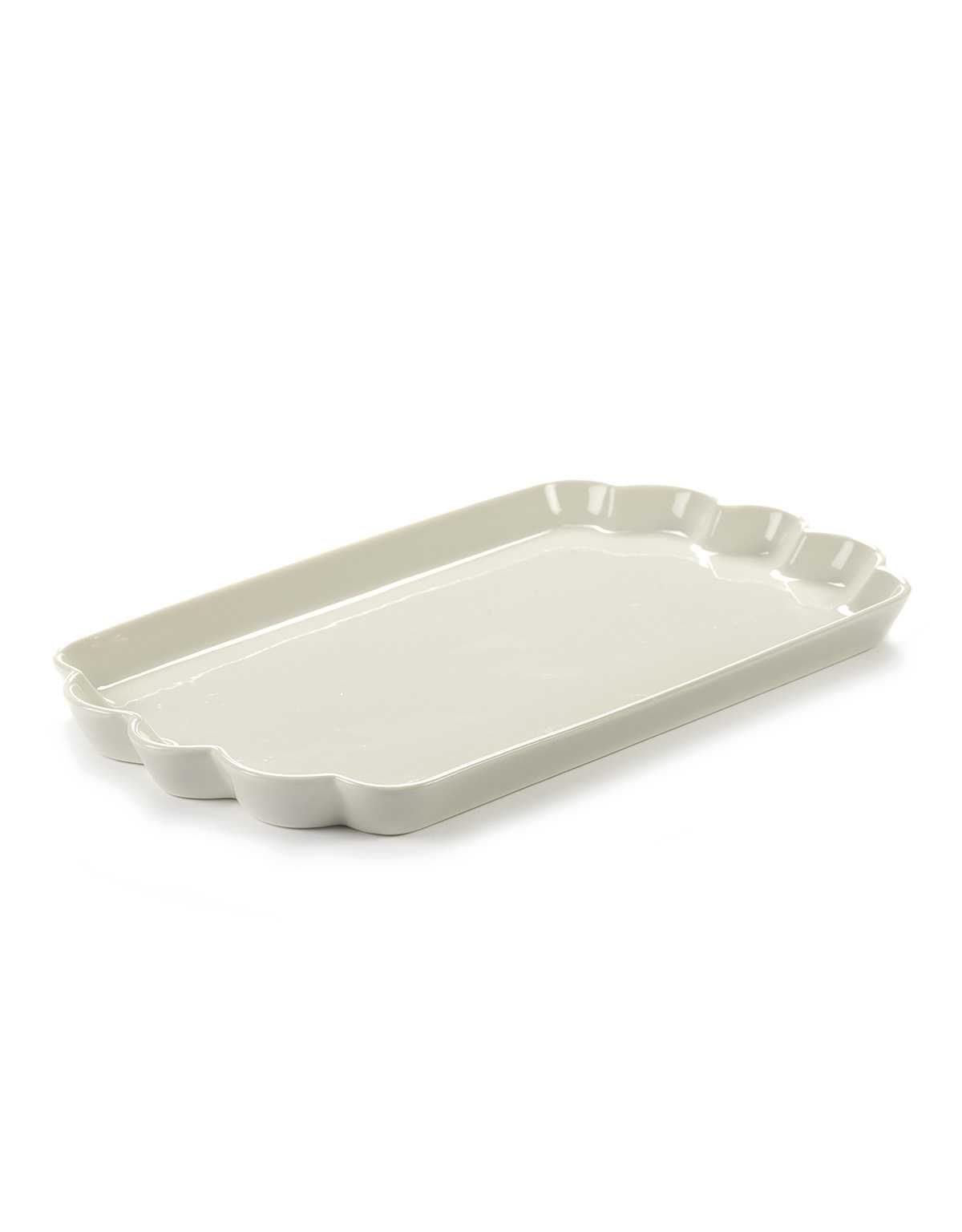 Bord Desiree Geribbeld Ovaal L L29,6 B17 H2 Wit