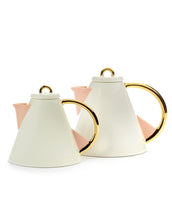 Afbeelding in Gallery-weergave laden, Theepot Desiree L L15,5 B14,4 H12 Wit Goud Roze