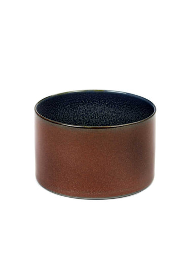 BEKER CYLINDER LAAG D7,5 H5 RUST/ DARK BLUE