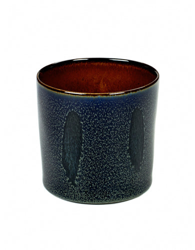 BEKER CYLINDER HOOG D7,5 H7,5 DARK BLUE / RUST