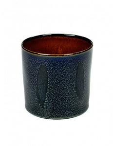 BEKER CYLINDER HOOG D7,5 H7,5 DARK BLUE / RUST