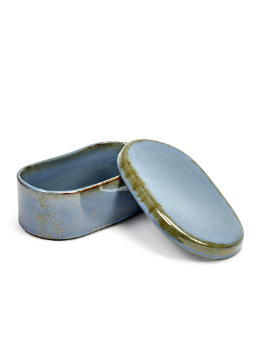 BOTERVLOOTJE OVAAL SMOKEY BLUE 14,5X8,5 H5