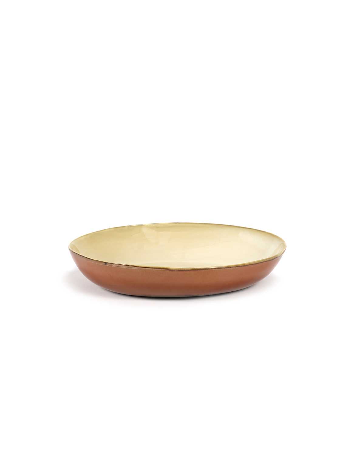 SERVEERSCHAAL OVAAL L33 x B29 x H6 CM MISTY GREY / RUST