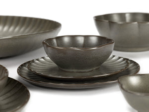 Kom Inku Geribbeld M D11 H4 cm Groen