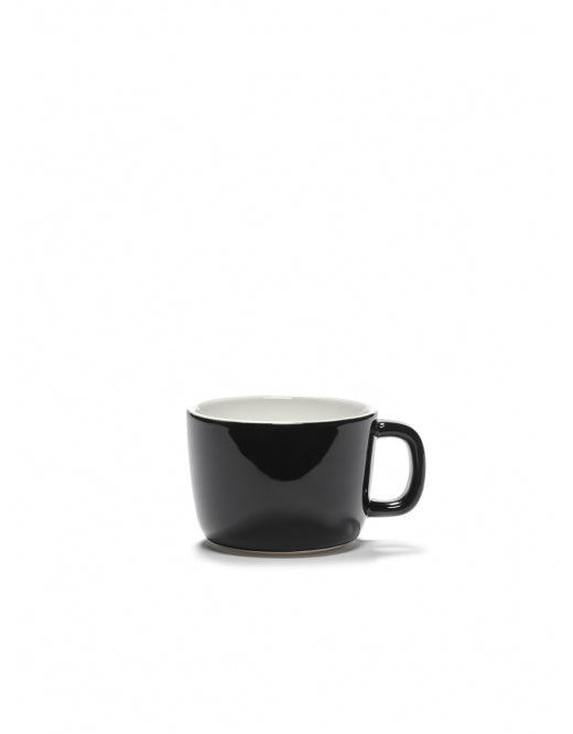 <transcy>Cup Passe-Partout Cappuccino Ear D8.5 H6 20cl Glossy Black</transcy>