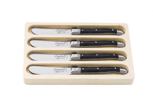 Botermessen Laguiole Premium Set 4 Zwart