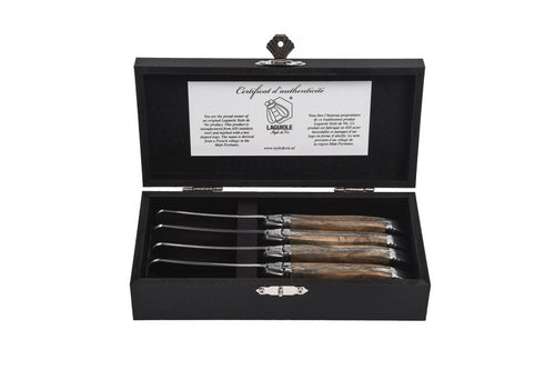 Botermesjes Laguiole Luxury Set 4 Olijfhout