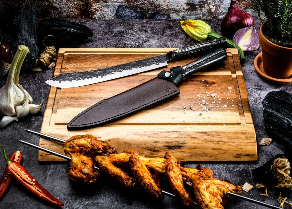 <transcy>Cover Leather Forged Chef's Knife</transcy>