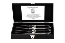 Afbeelding in Gallery-weergave laden, Steakmessen Laguiole Luxury Set 6 Zwart Ebbenhout