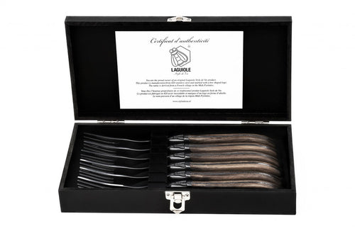 Vorken Laguiole Luxury Set 6 Olijfhout