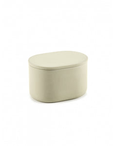 Potje met Deksel Cose Ovaal L L10,2 B7 H6,5 Beige