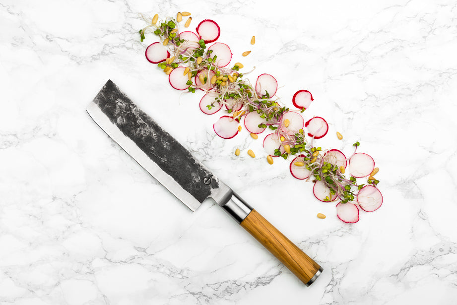 <transcy>Knife Forged Olive Wood Chopping Ax</transcy>