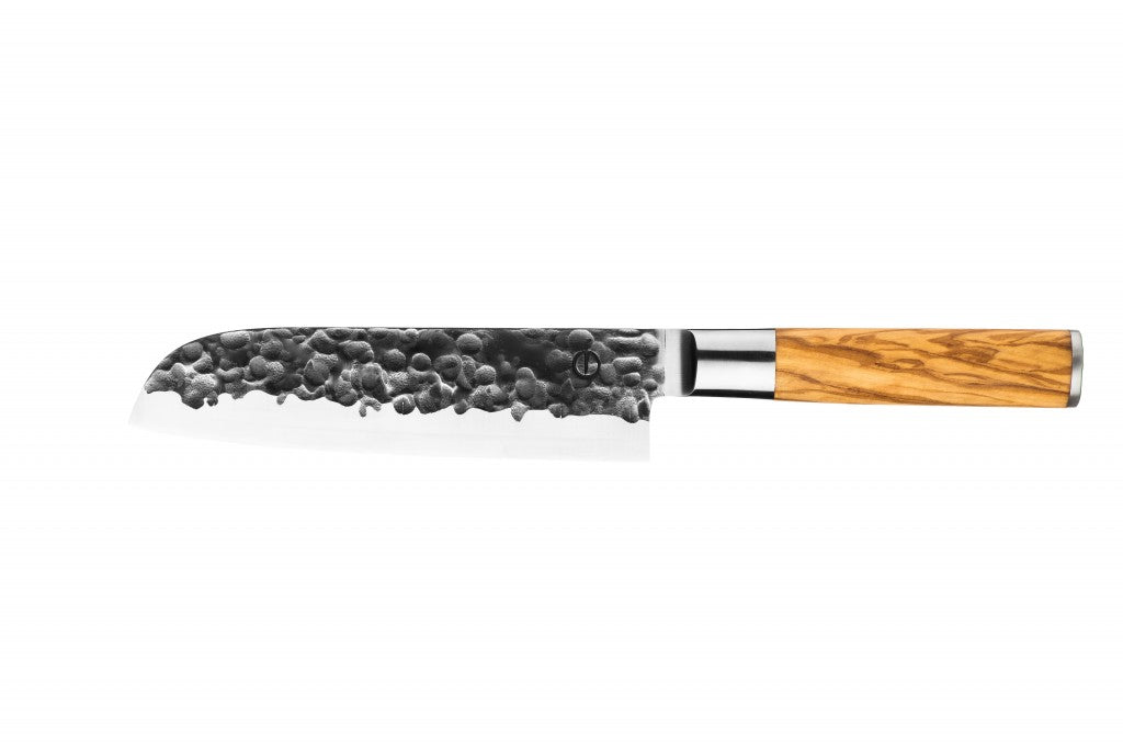 <transcy>Knife Forged Olive Wood Santoku 18 cm</transcy>