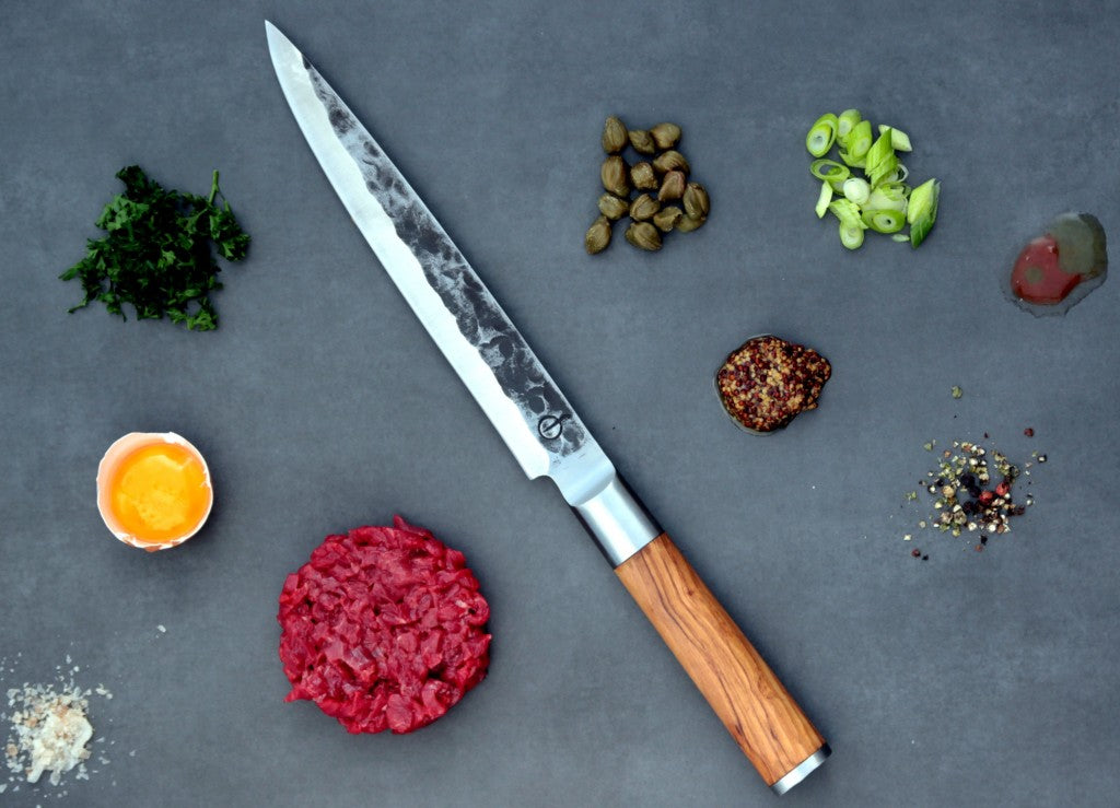 <transcy>Knife Forged Olive Wood Carving Knife</transcy>