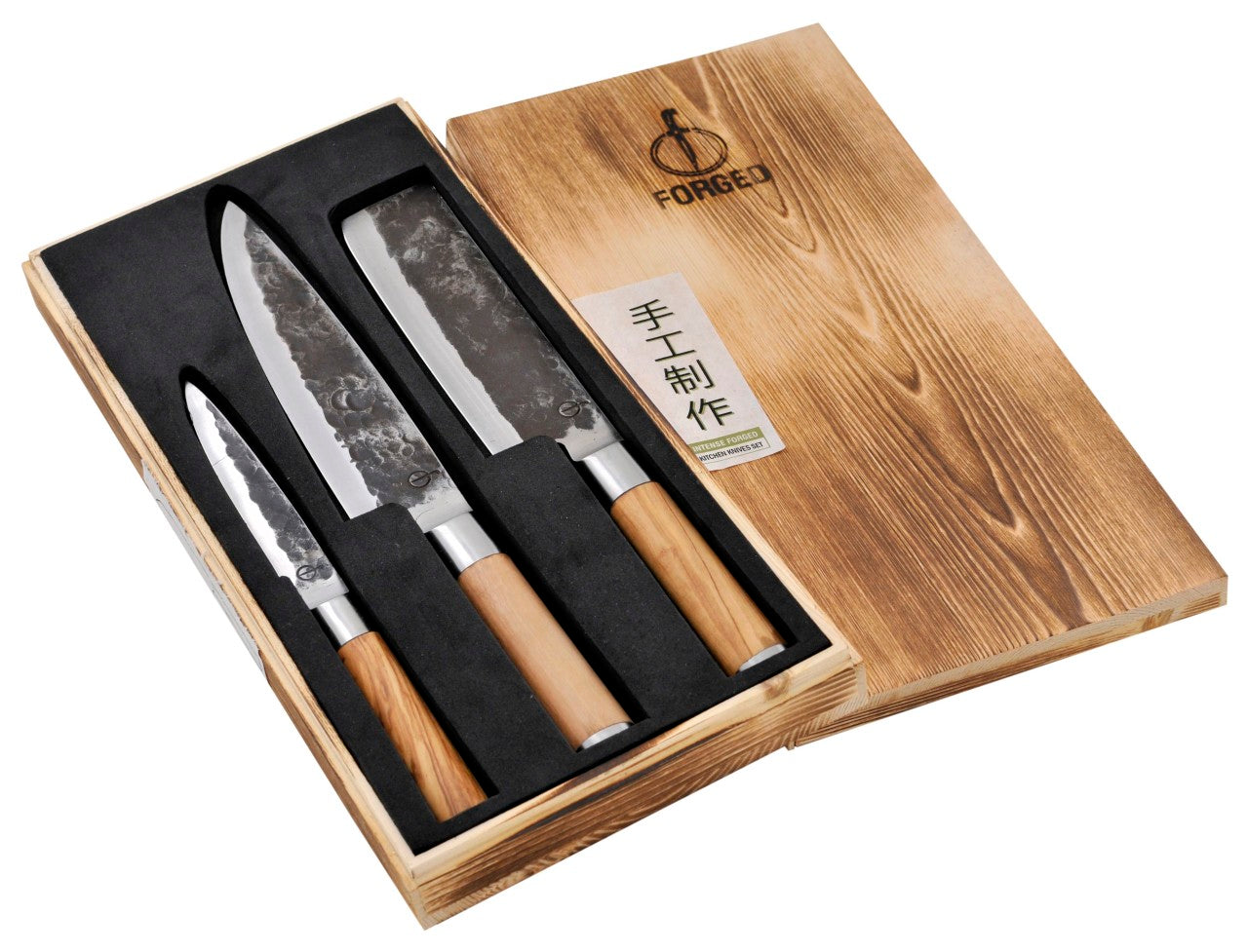 Mes Forged Olijfhout Luxury Set 3