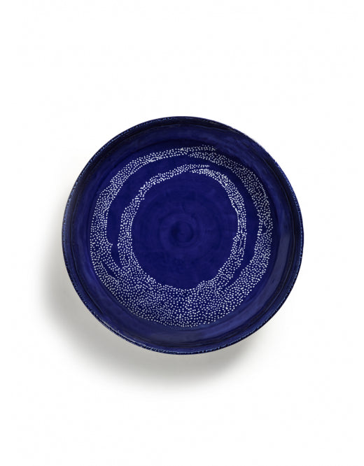 Serveerschaal Feast M D36 H6 Cm Lapis Lazuli Swirl-Dots Wit
