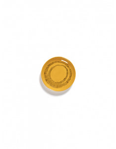 Bord Feast Xs D16 X H2 Cm Sunny Yellow Swirl-Dots Zwart