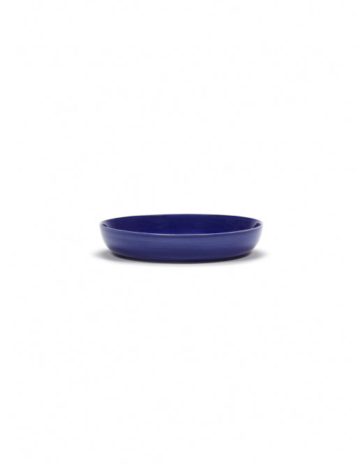 <transcy>Plate High Feast L22 X W22 X H4 Cm Lapis Lazuli Swirl-Stripes White</transcy>