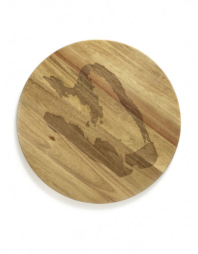 Dienblad Feast L D45 X H1,8 Cm Hout Paprika