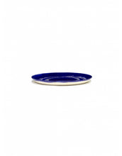 Afbeelding in Gallery-weergave laden, Bord Feast L D26,5 X H2 Cm Lapis Lazuli Swirl-Dots Wit