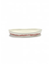 Afbeelding in Gallery-weergave laden, Serveerschaal Feast M D36 H6 Cm Wit Swirl-Stripes Rood