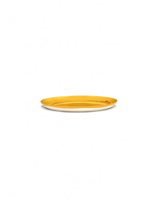 <transcy>Plate Feast L L26.5 X W26.5 X H2 Cm Sunny Yellow Swirl-Stripes Red</transcy>