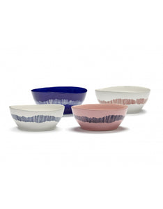 Kom Feast L D18 X H8 Cm Delicious Pink Swirl-Stripes Blauw