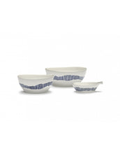 Afbeelding in Gallery-weergave laden, Kom Feast L D18 X H8 Cm Wit Swirl-Stripes Blauw