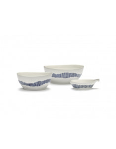 Kom Feast L D18 X H8 Cm Wit Swirl-Stripes Blauw