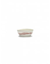 Afbeelding in Gallery-weergave laden, Kom Feast L D18 X H8 Cm Wit Swirl-Stripes Rood