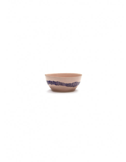 <transcy>Bowl Feast S L16 X W16 X H7.5 Cm Delicious Pink Swirl-Stripes Blue</transcy>