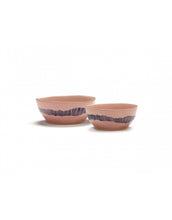 Afbeelding in Gallery-weergave laden, Kom Feast S D16 X H7,5 Cm Delicious Pink Swirl-Stripes Blauw