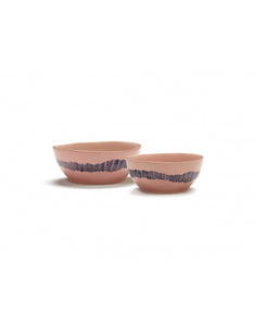 Kom Feast S D16 X H7,5 Cm Delicious Pink Swirl-Stripes Blauw