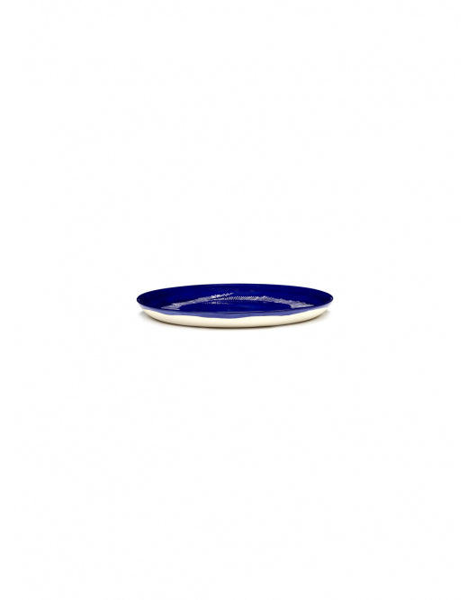 Bord Feast M D22,5 X H2 Cm Lapis Lazuli Swirl-Stripes Wit