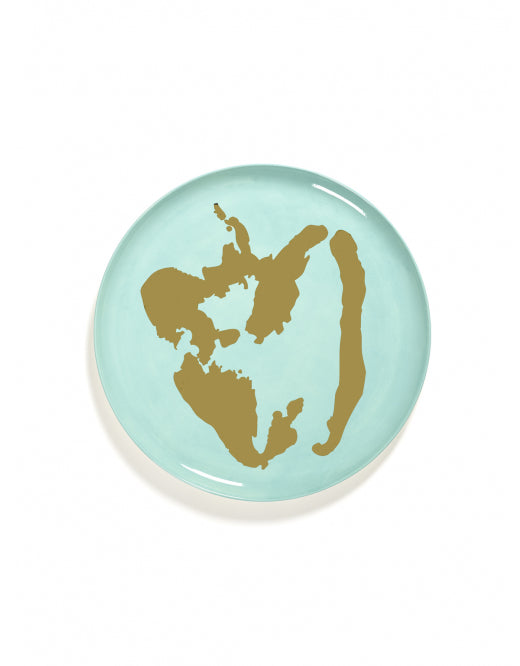 Serveerbord Feast D35 X H2 Cm Azure Paprika Goud