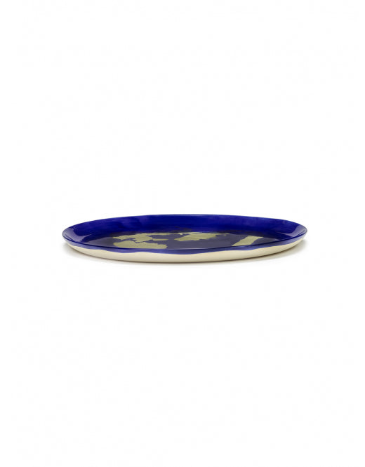 <transcy>Serving plate Feast L35 X W35 X H2 Cm Lapis Lazuli Paprika Gold</transcy>