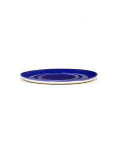Serveerbord Feast D35 X H2 Cm Lapis Lazuli Swirl-Dots Wit