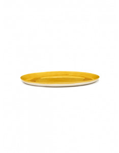 Serveerbord Feast D35 X H2 Cm Sunny Yellow Swirl-Stripes Rood