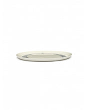 Afbeelding in Gallery-weergave laden, Serveerbord Feast D35 X H2 Cm Wit Swirl-Stripes Blauw