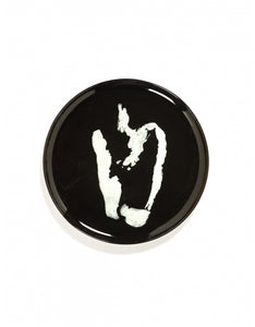 Serveerbord Feast D35 X H2 Cm Zwart Paprika Wit