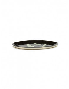 Serveerbord Feast D35 X H2 Cm Zwart Paprika Wit